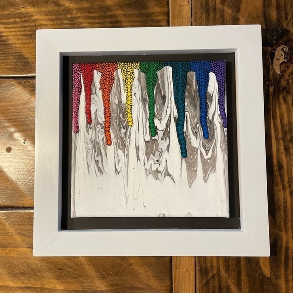 Fun wall art hand painted with frame